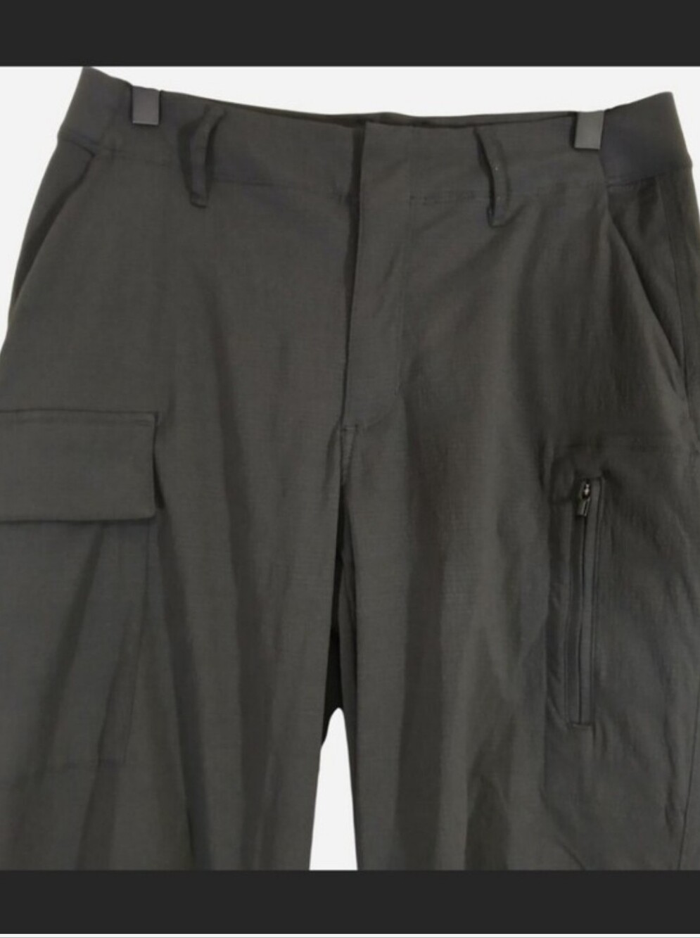 Athleta Hiking Cargo Straight Leg Pants Nylon Stretch All Weather Black Size 8